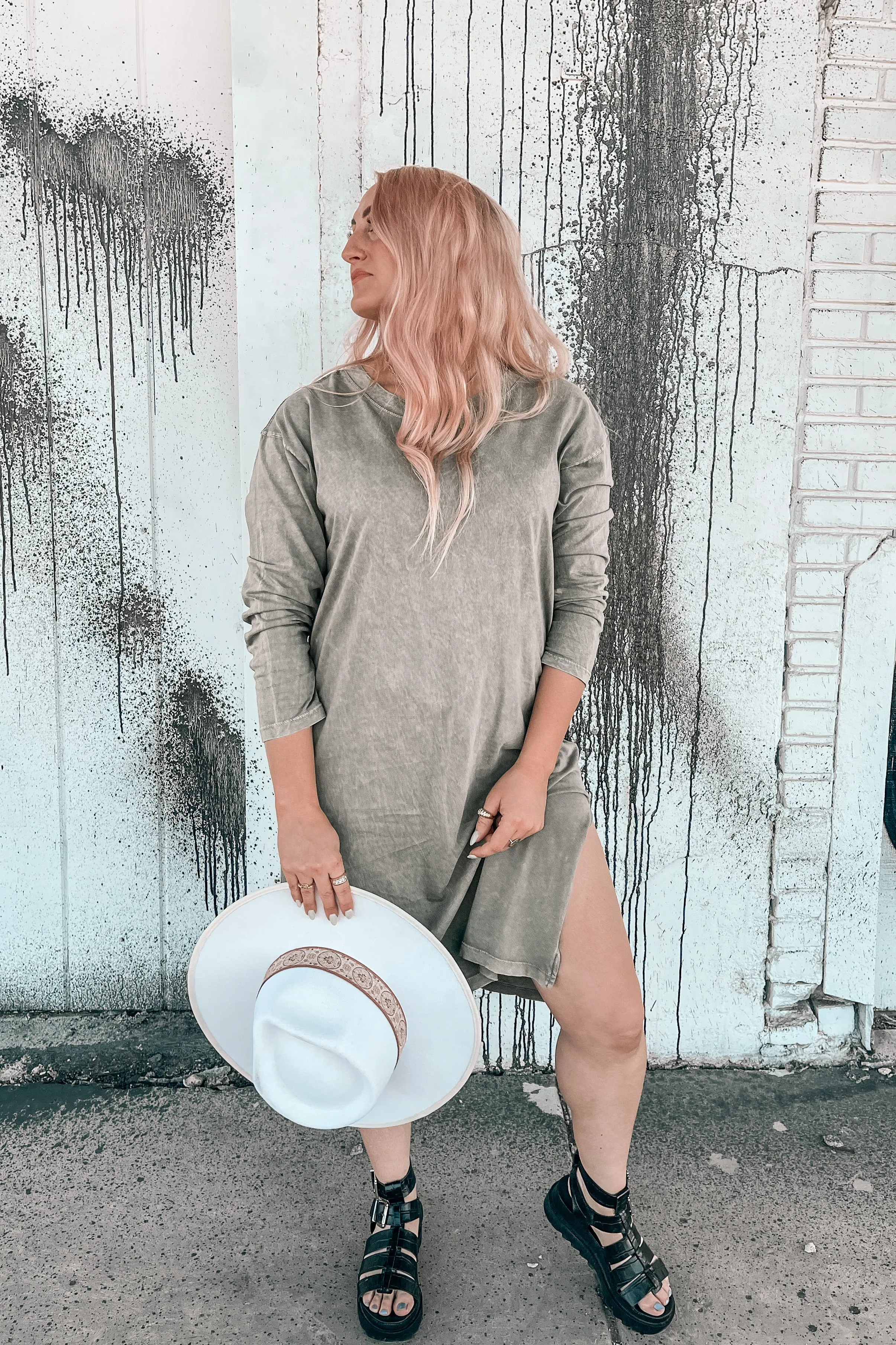 Meet Me Mineral Wash Midi Dress