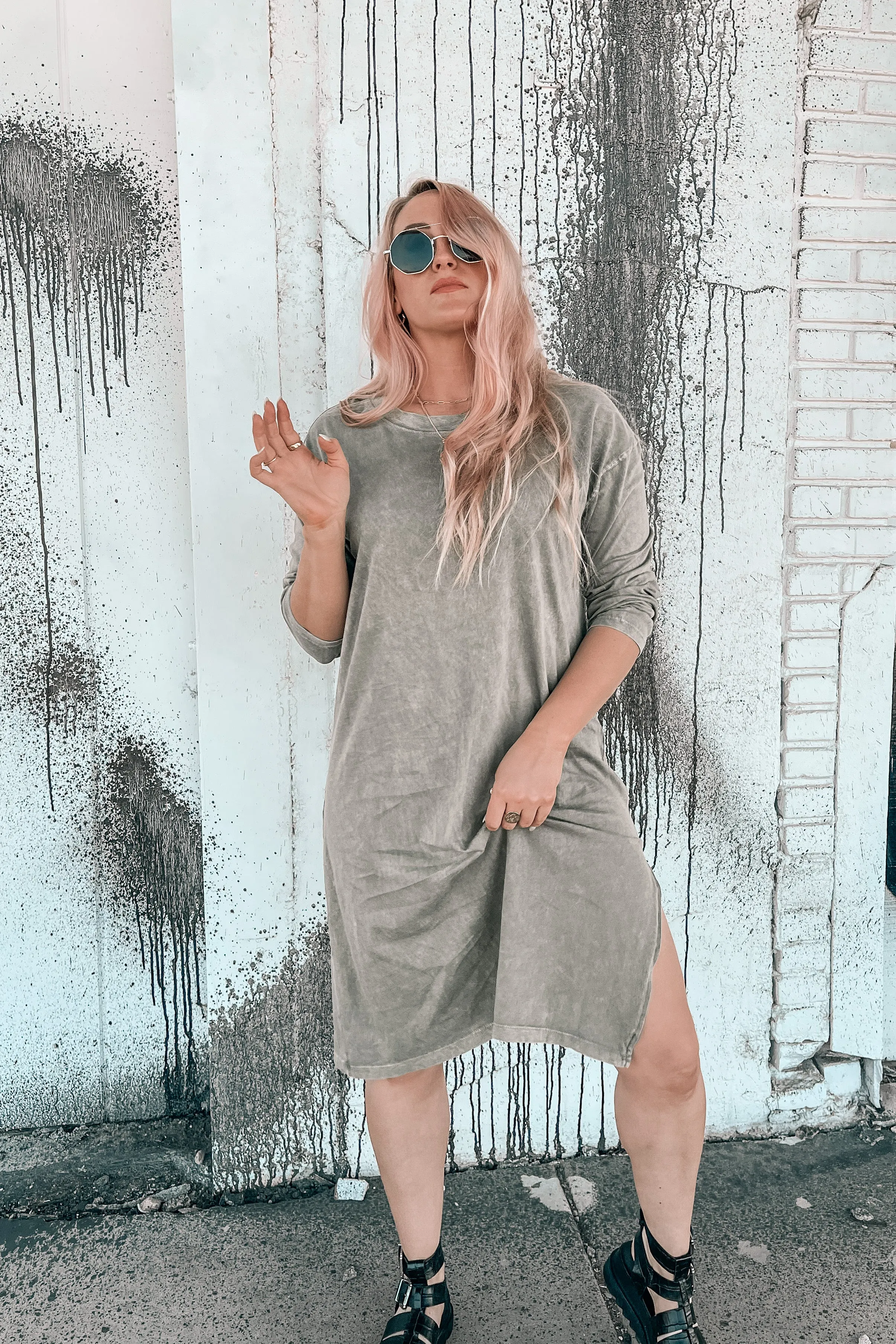 Meet Me Mineral Wash Midi Dress