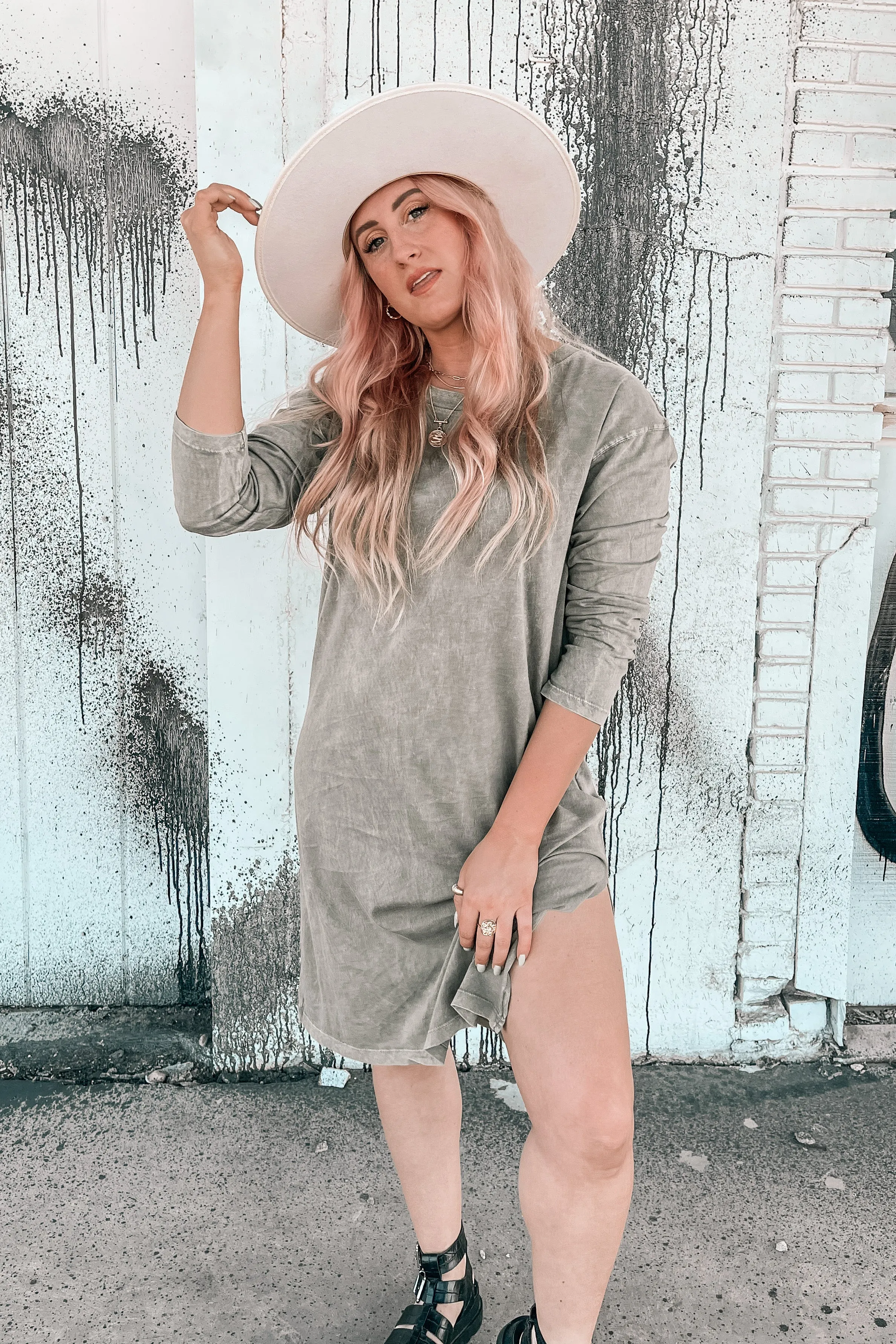 Meet Me Mineral Wash Midi Dress