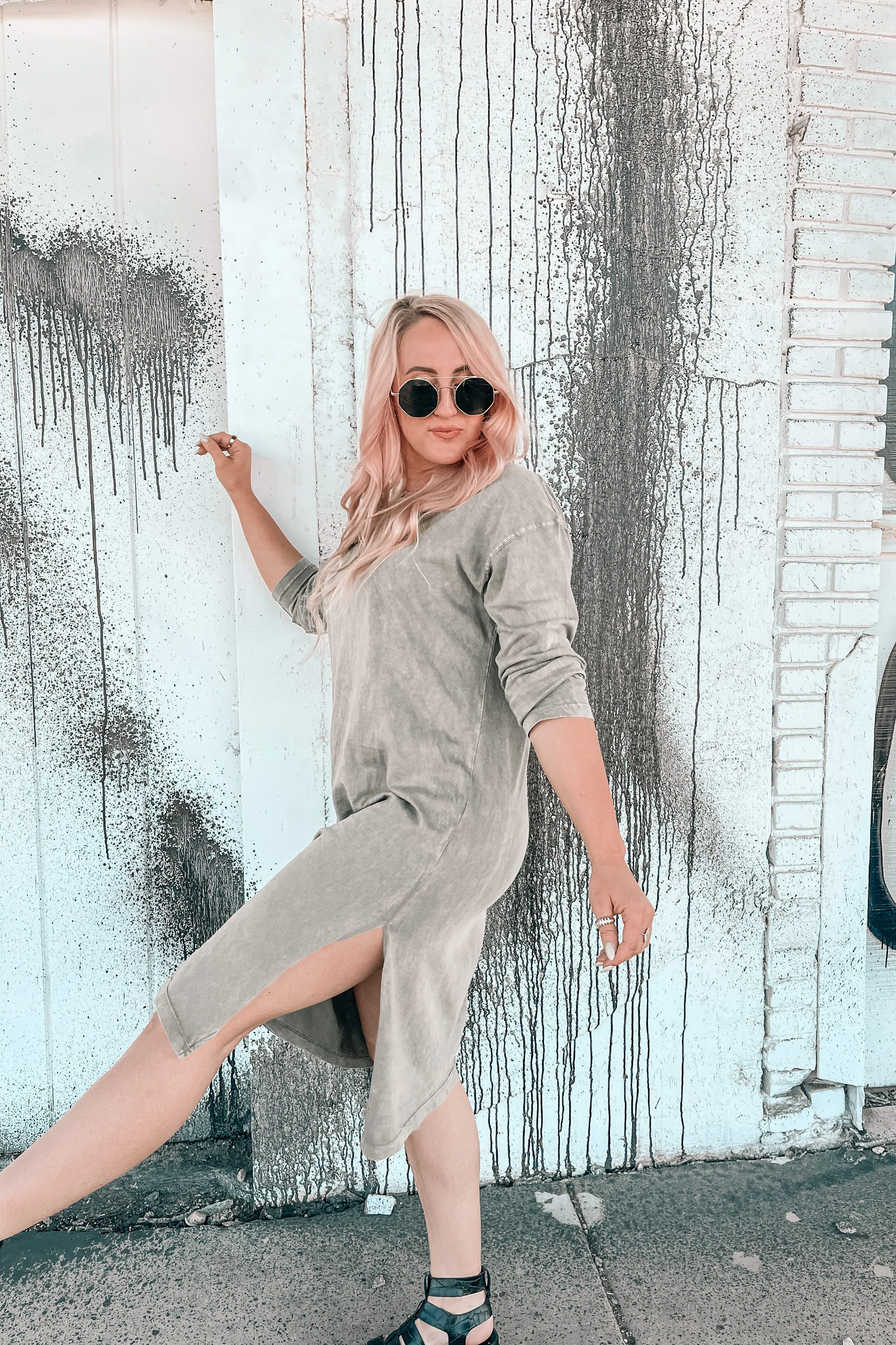Meet Me Mineral Wash Midi Dress
