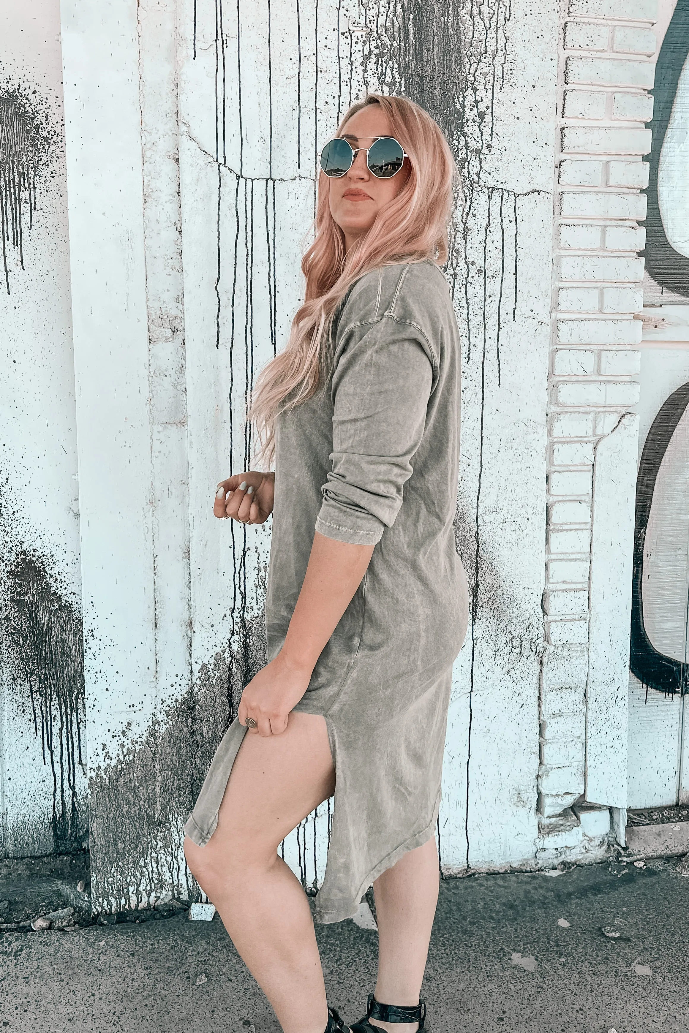 Meet Me Mineral Wash Midi Dress