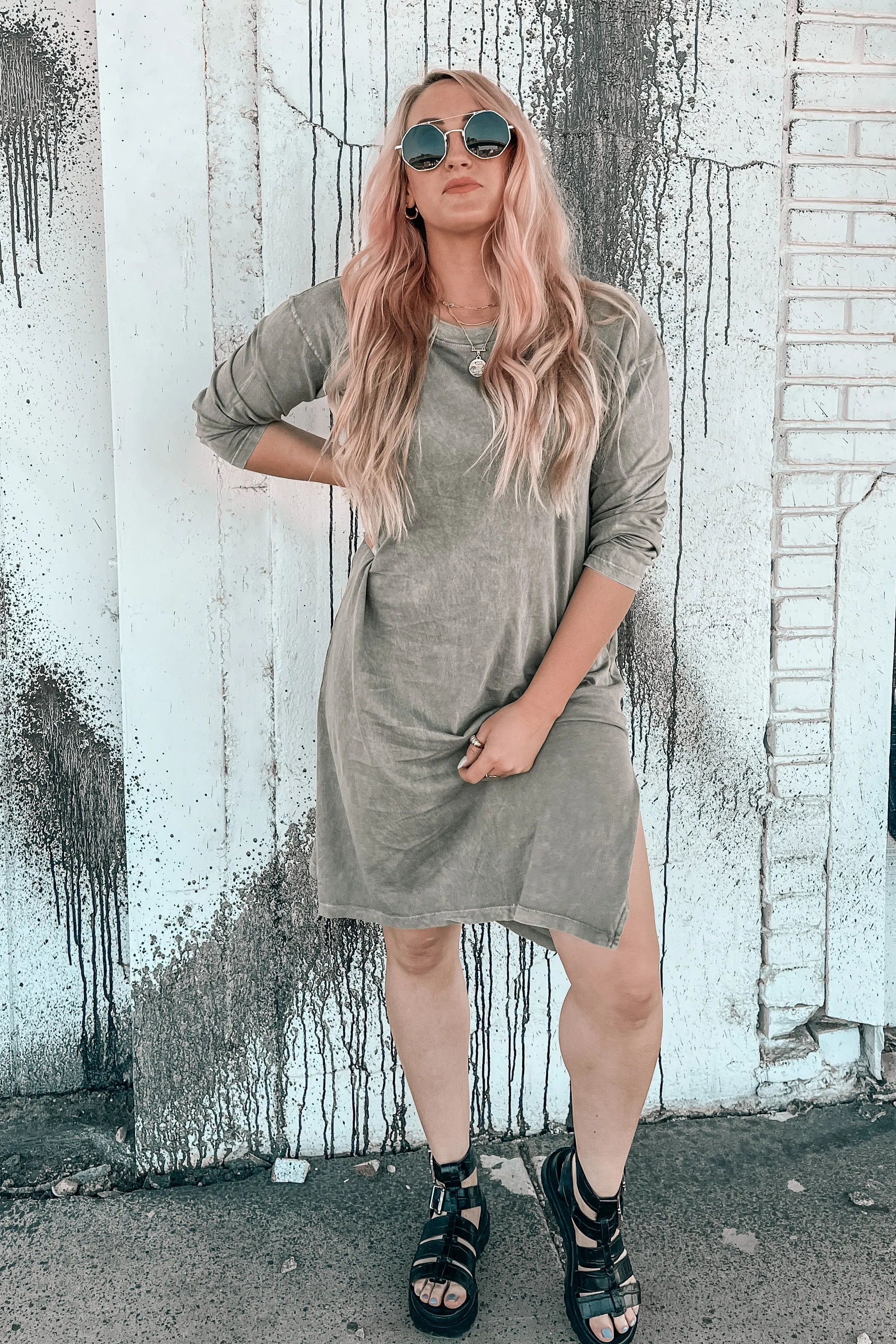 Meet Me Mineral Wash Midi Dress