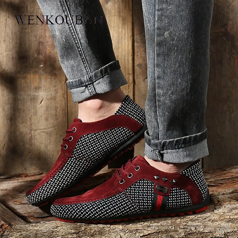 Men Flat Shoes Casual Male Loafers  Formal Shoes Lace Up Casual Shoes
