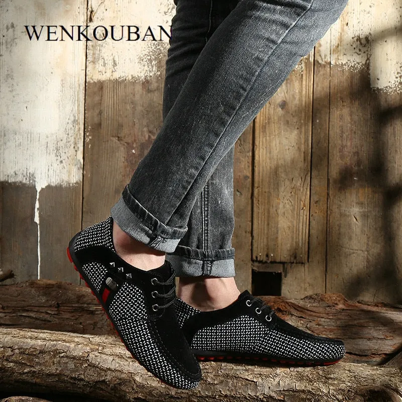Men Flat Shoes Casual Male Loafers  Formal Shoes Lace Up Casual Shoes
