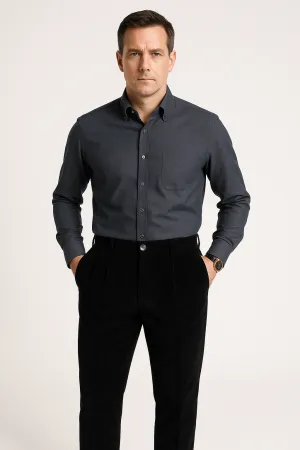 Mens Corduroy Trousers  Slim Fit  Pleated Front  Full Length  Smart Casual