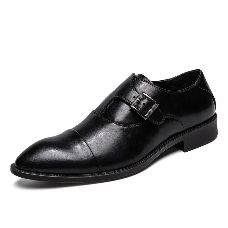 Men's Dress Shoes Size 38-47 Black Classic Point Toe Oxfords For Men