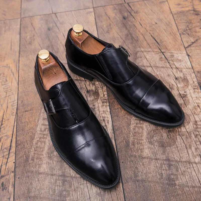 Men's Dress Shoes Size 38-47 Black Classic Point Toe Oxfords For Men