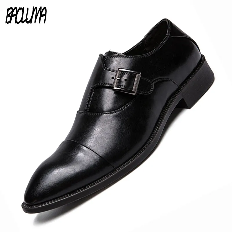 Men's Dress Shoes Size 38-47 Black Classic Point Toe Oxfords For Men