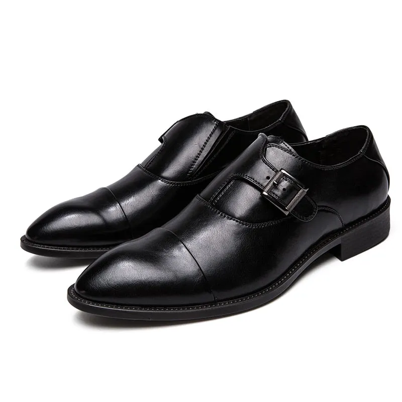 Men's Dress Shoes Size 38-47 Black Classic Point Toe Oxfords For Men