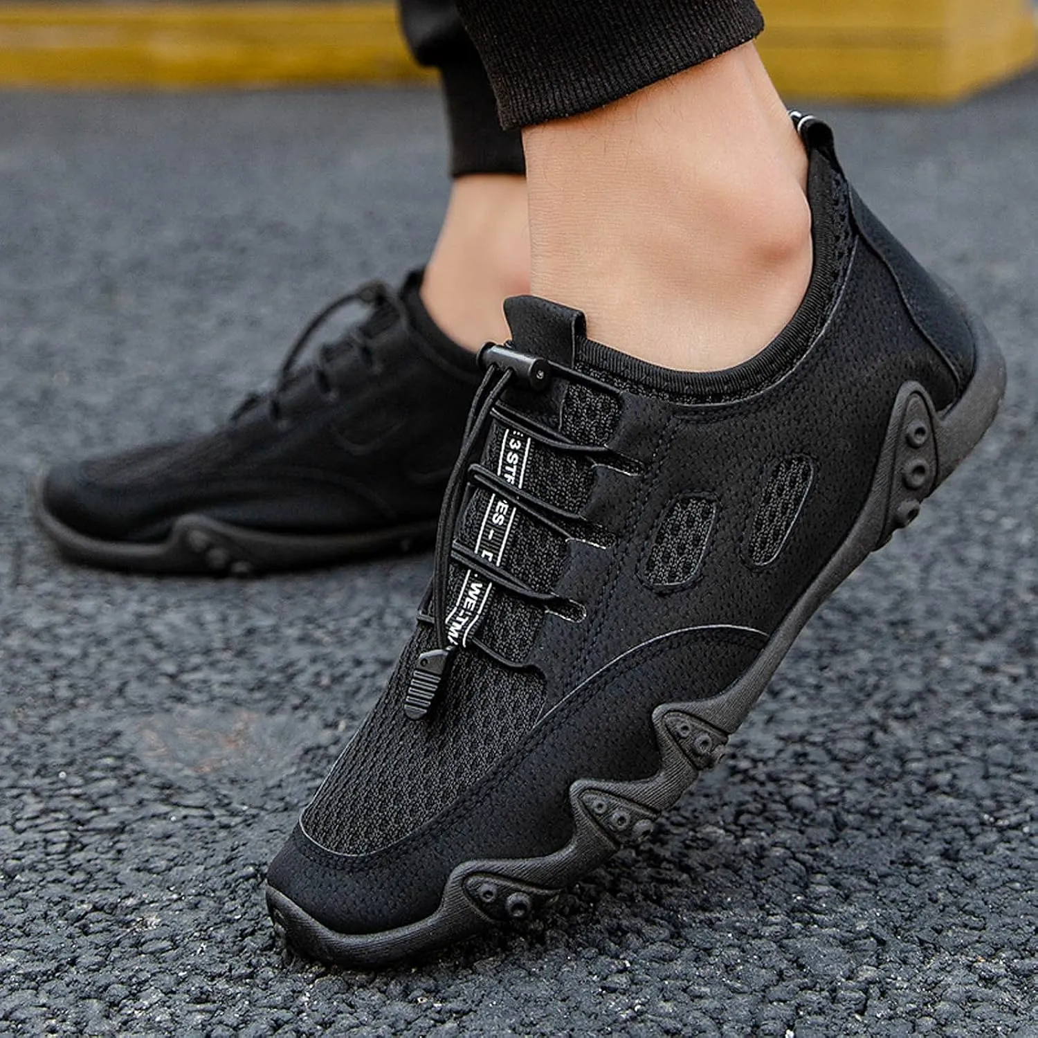 Men's Lightweight Non Slip Barefoot Shoes Business Mesh Breathable Walking Shoe Men's Arch Support Insole Shoes