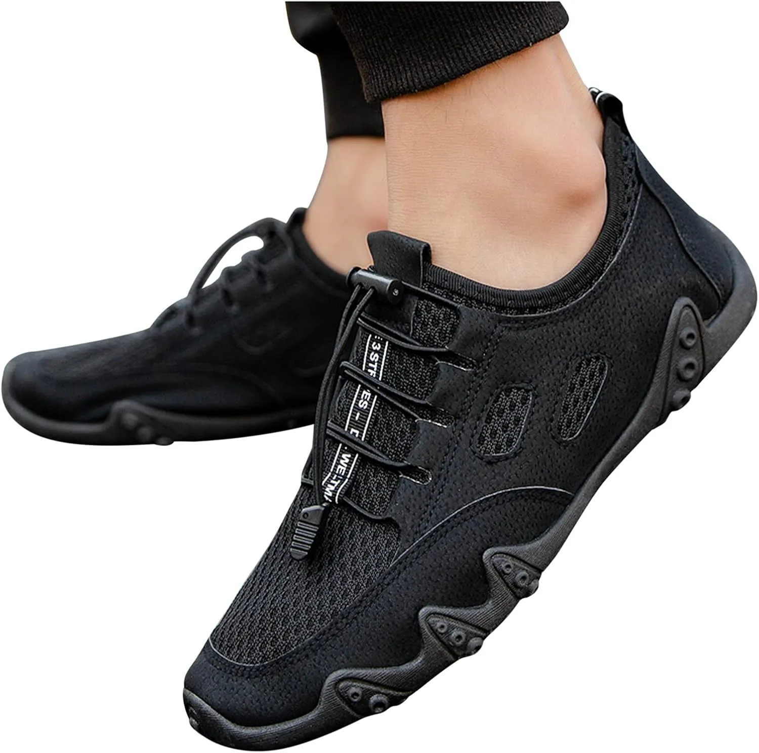 Men's Lightweight Non Slip Barefoot Shoes Business Mesh Breathable Walking Shoe Men's Arch Support Insole Shoes