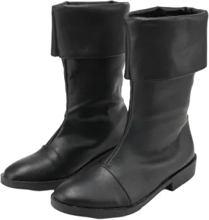 Men's Medieval Boot Flat Jazz Boots Renaissance Cosplay Boot Pull On Mid Calf Gothic Halloween Shoes
