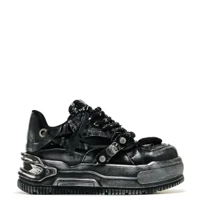 Metamorphosis Distressed Platform Trainers - Charcoal