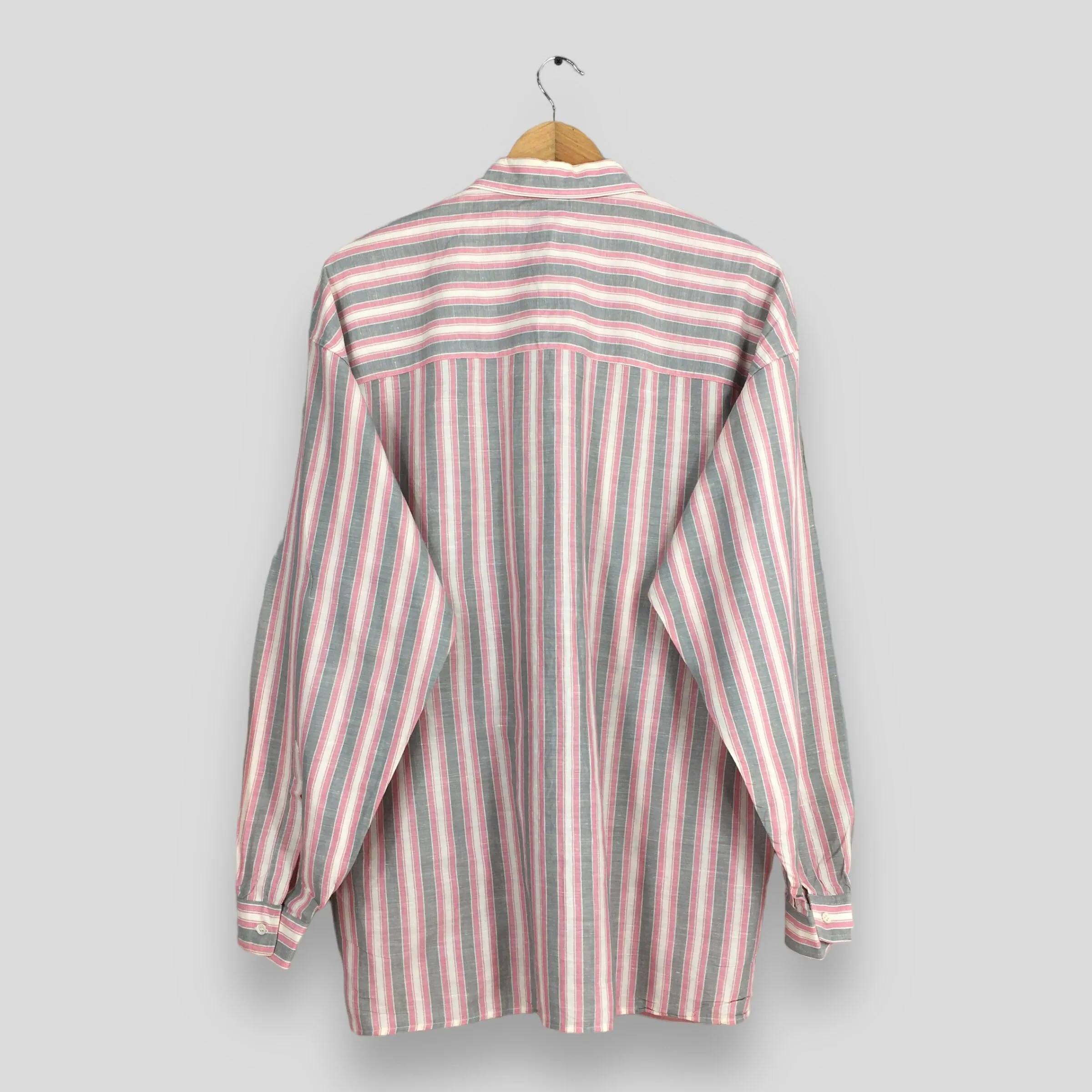 Mila Schon Stripes Flannel Linen Shirt Medium