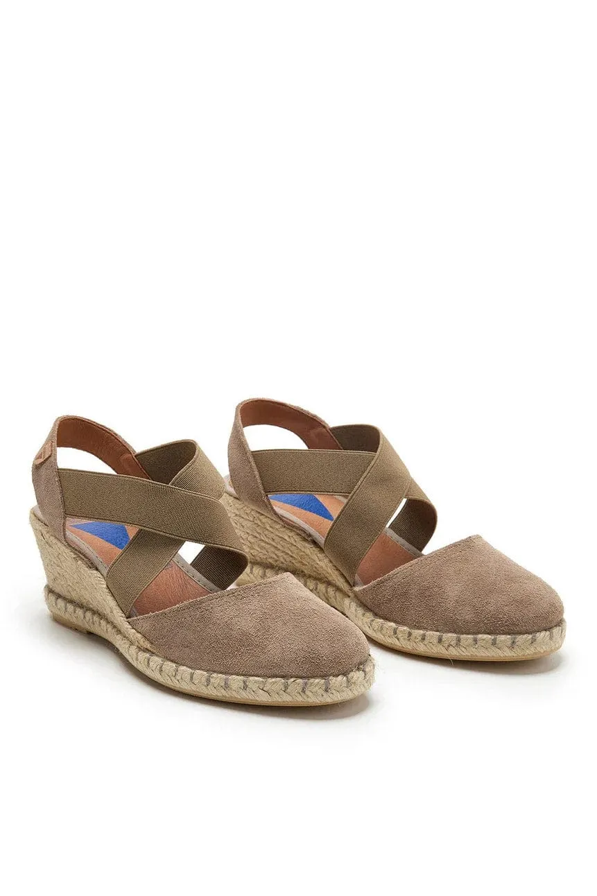 Mila Serraje Suede Leather Espadrille Sandals - Piedra