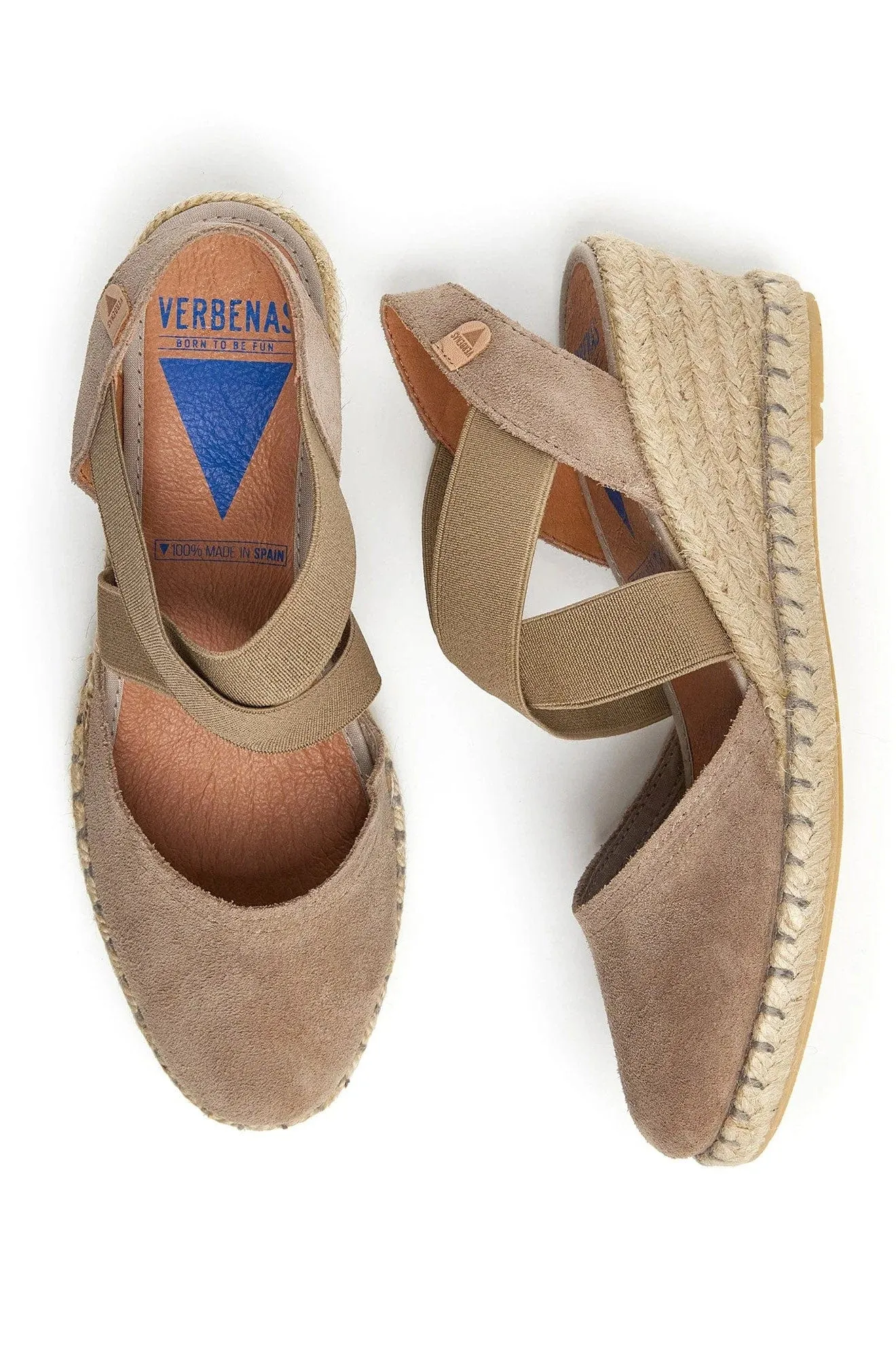 Mila Serraje Suede Leather Espadrille Sandals - Piedra