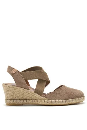 Mila Serraje Suede Leather Espadrille Sandals - Piedra