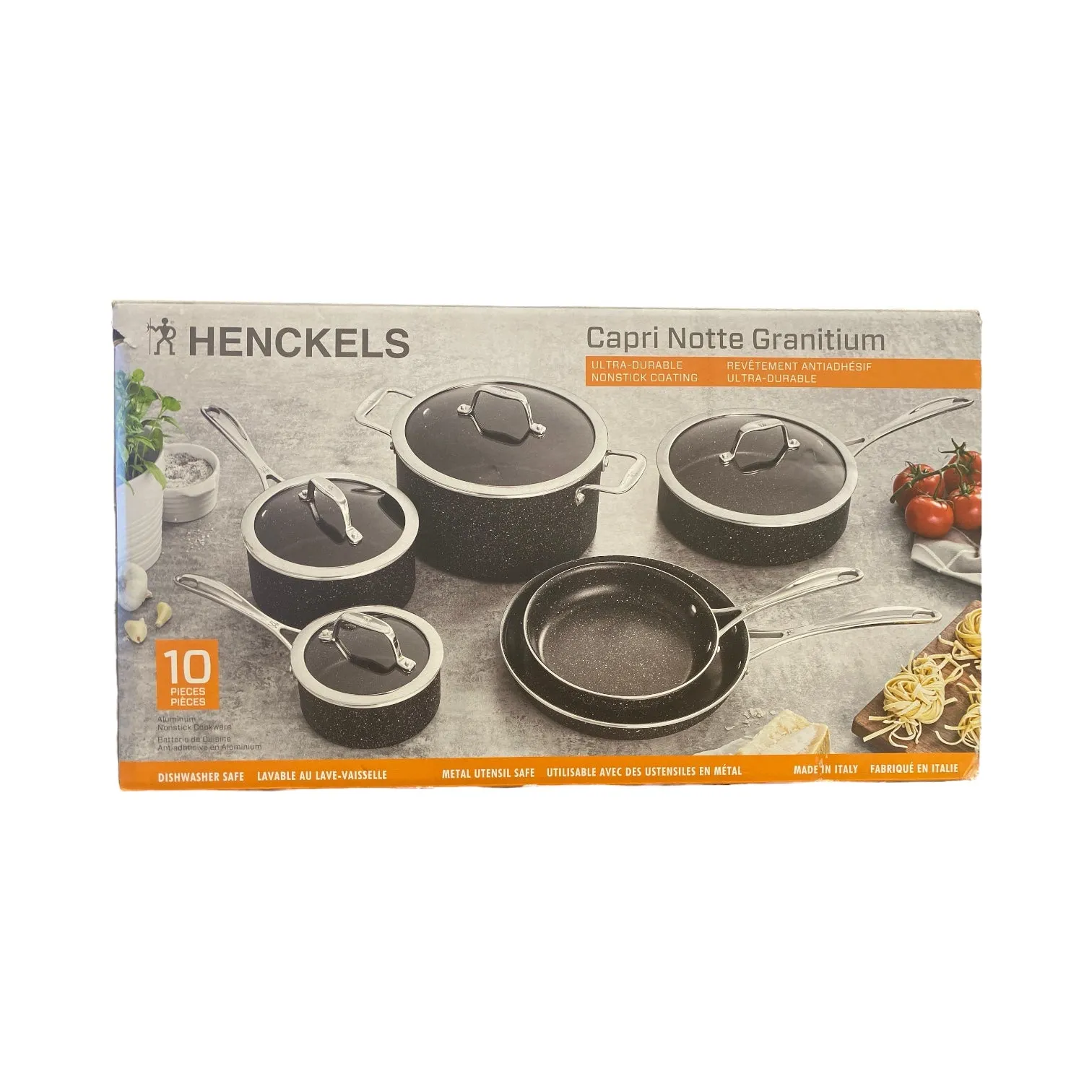 *Missing Saute Pan*Henckels Capri Notte Granitium 10-Piece Nonstick Cookware Set
