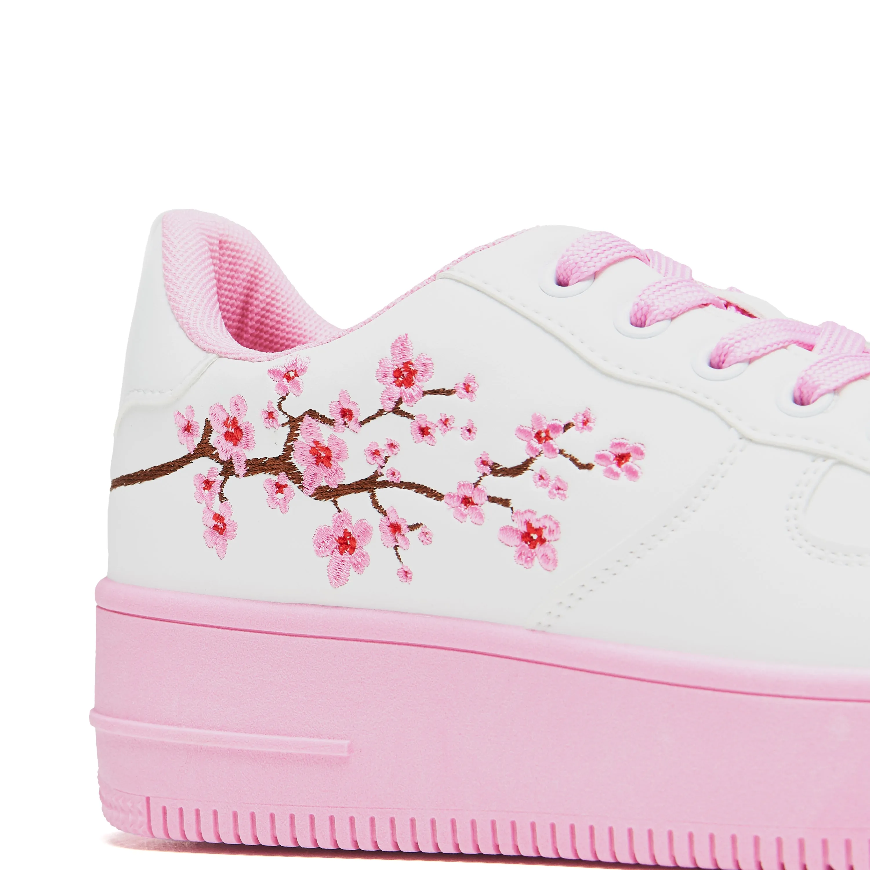 Morning Sakura Platform Trainers - White