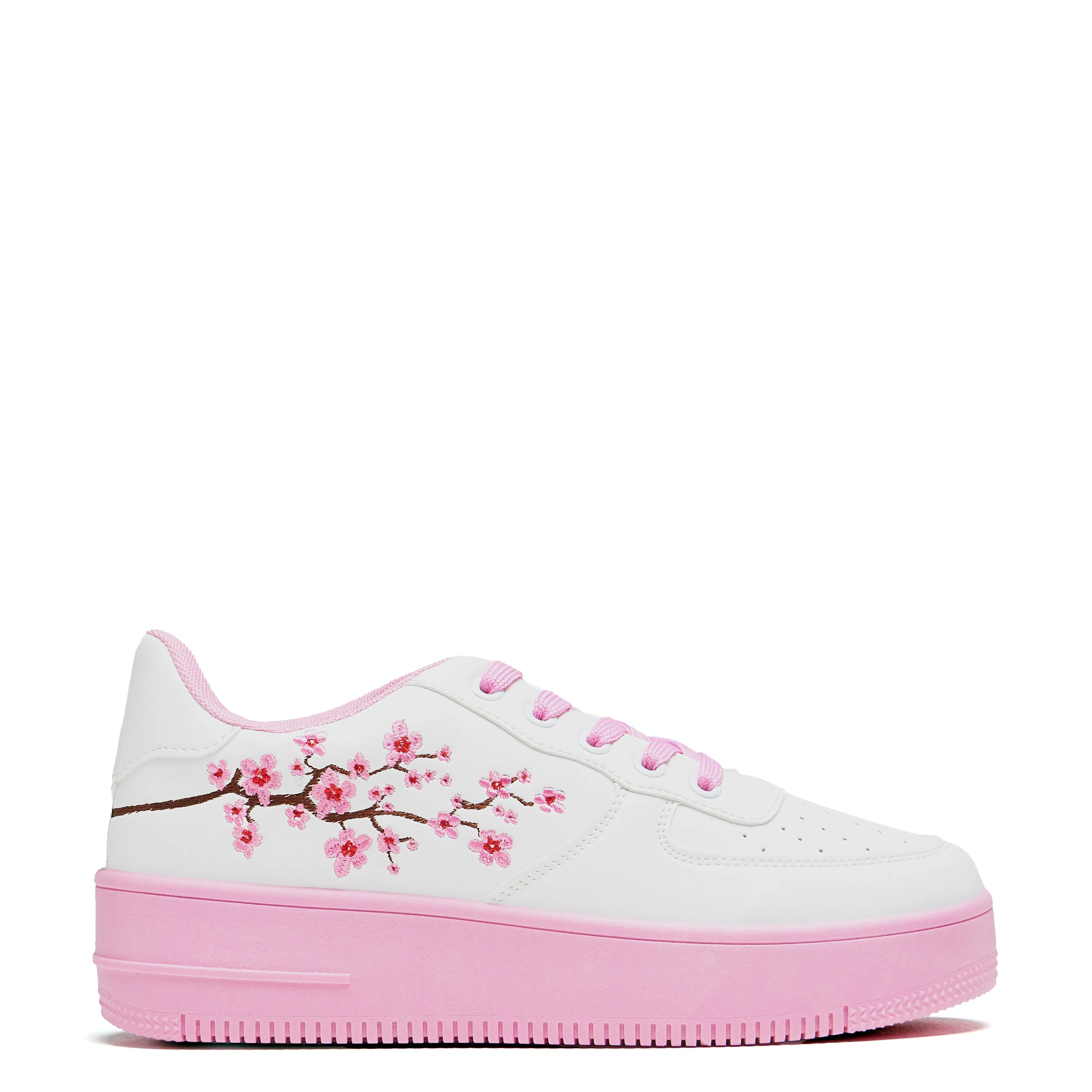 Morning Sakura Platform Trainers - White