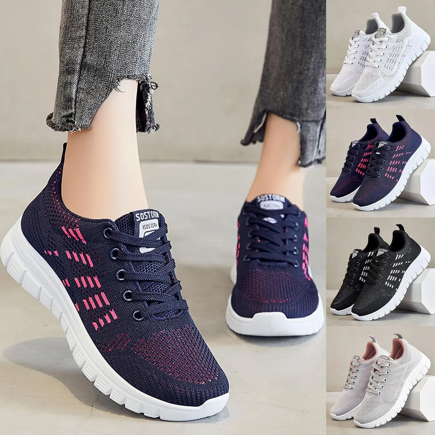 Musabela Orthopedic Shoes for Women, Women Comfortable Walking Shoes Slip On Sneakers with Arch Support Tennis Shoes