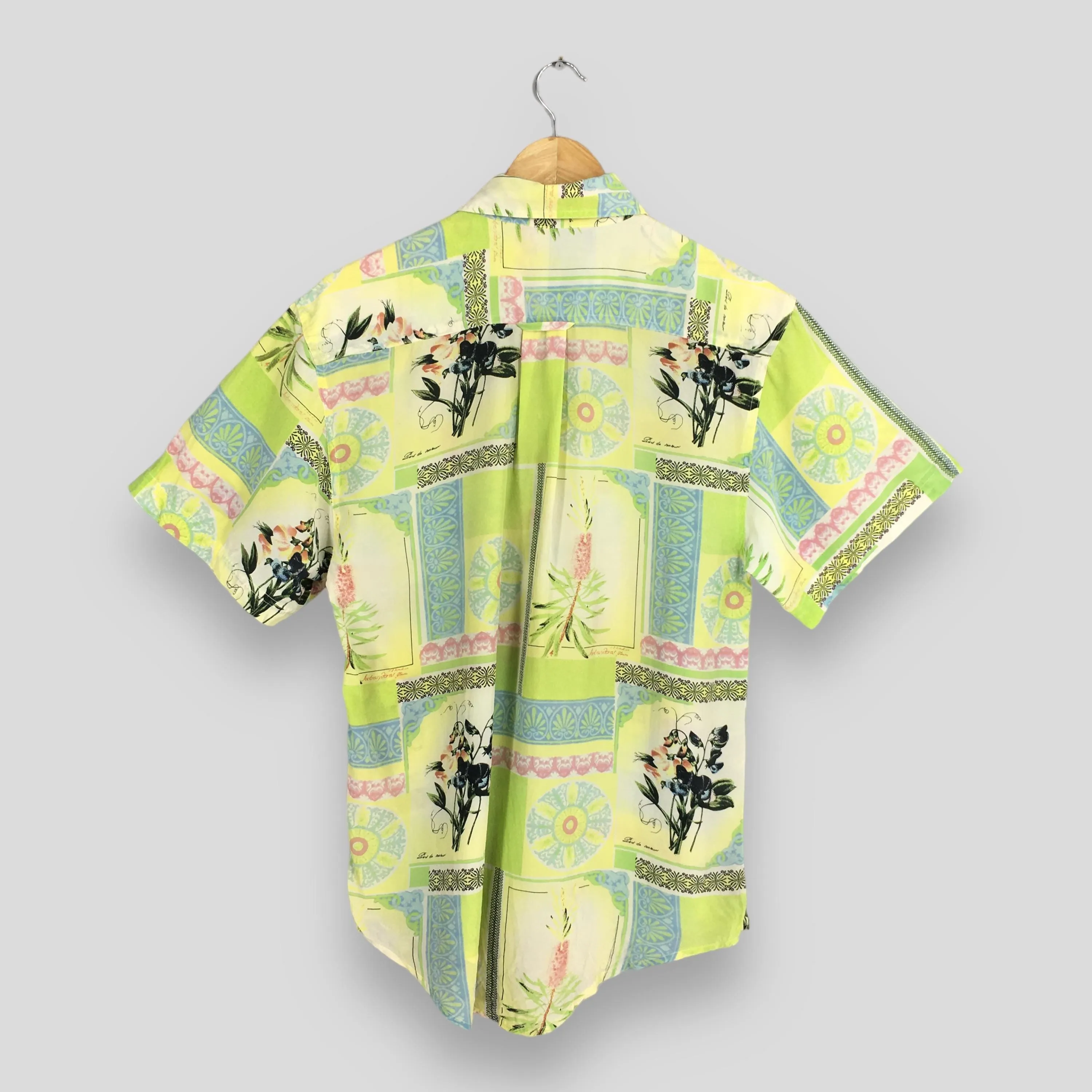 Novelty Baroque Psychedelic Pattern Silk Shirt Small