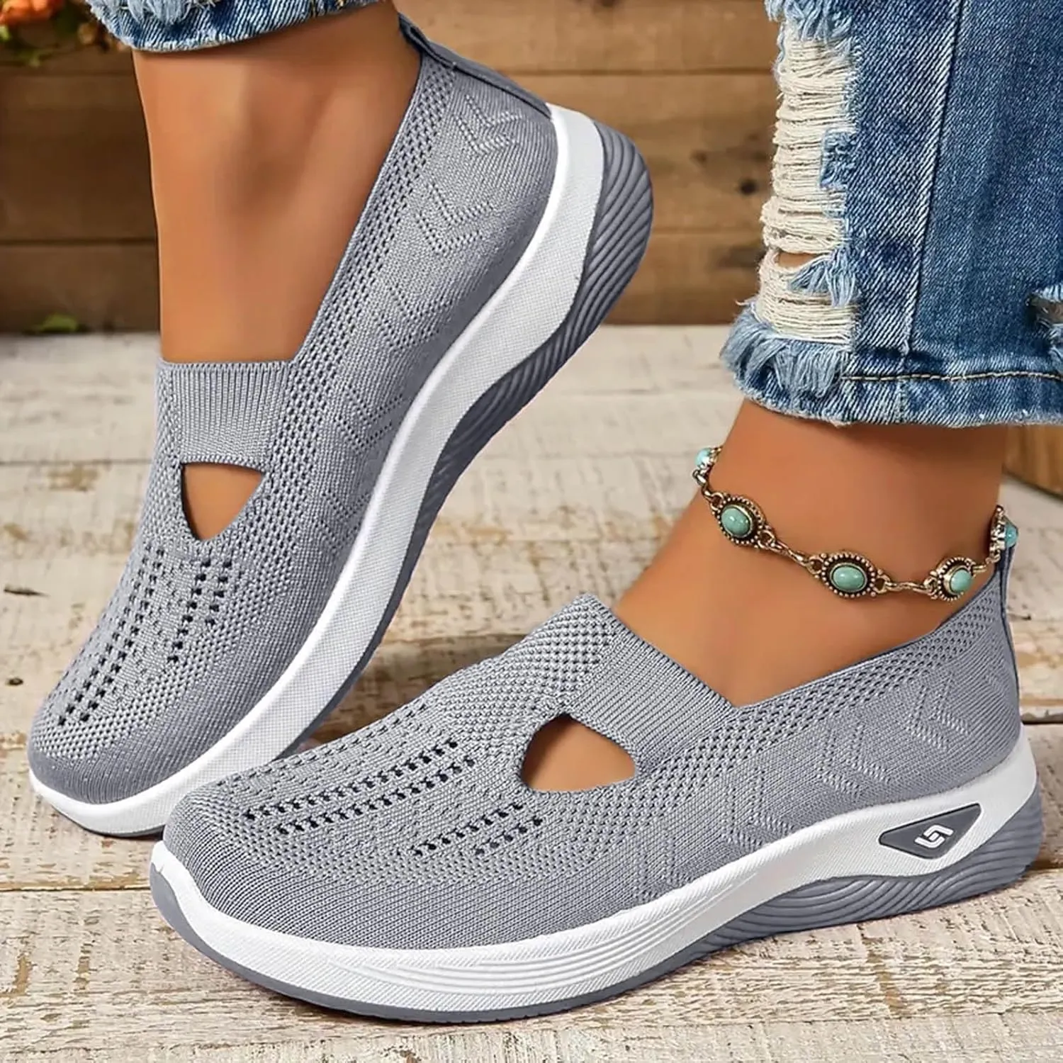 Orthopedic Shoes for Women Walking Shoes 2024 New Breathable Soft Orthopedic Slip-On Indoor Outdoor Casual Shoes