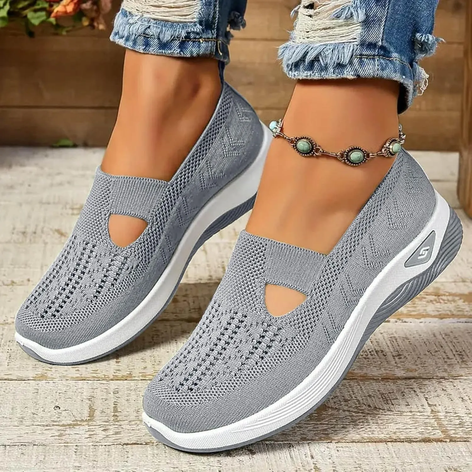 Orthopedic Shoes for Women Walking Shoes 2024 New Breathable Soft Orthopedic Slip-On Indoor Outdoor Casual Shoes