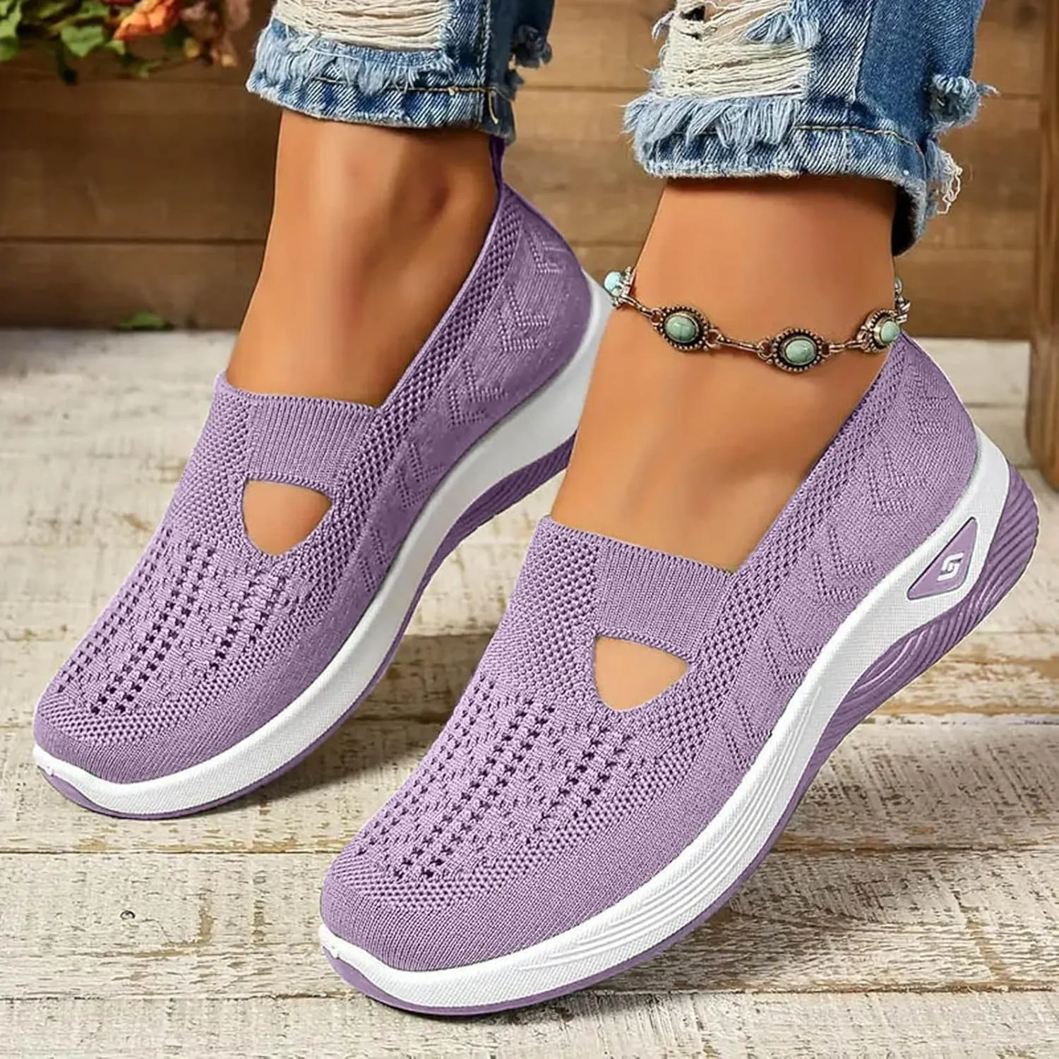 Orthopedic Shoes for Women Walking Shoes 2024 New Wove Breathable Soft Orthopedic Diabetic Comfortable Slip-On Sneakers