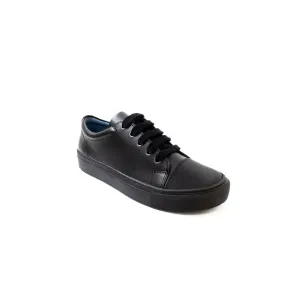 Petasil Vorto 6033 Boys Black Vegan Leather Lace Up School Shoes