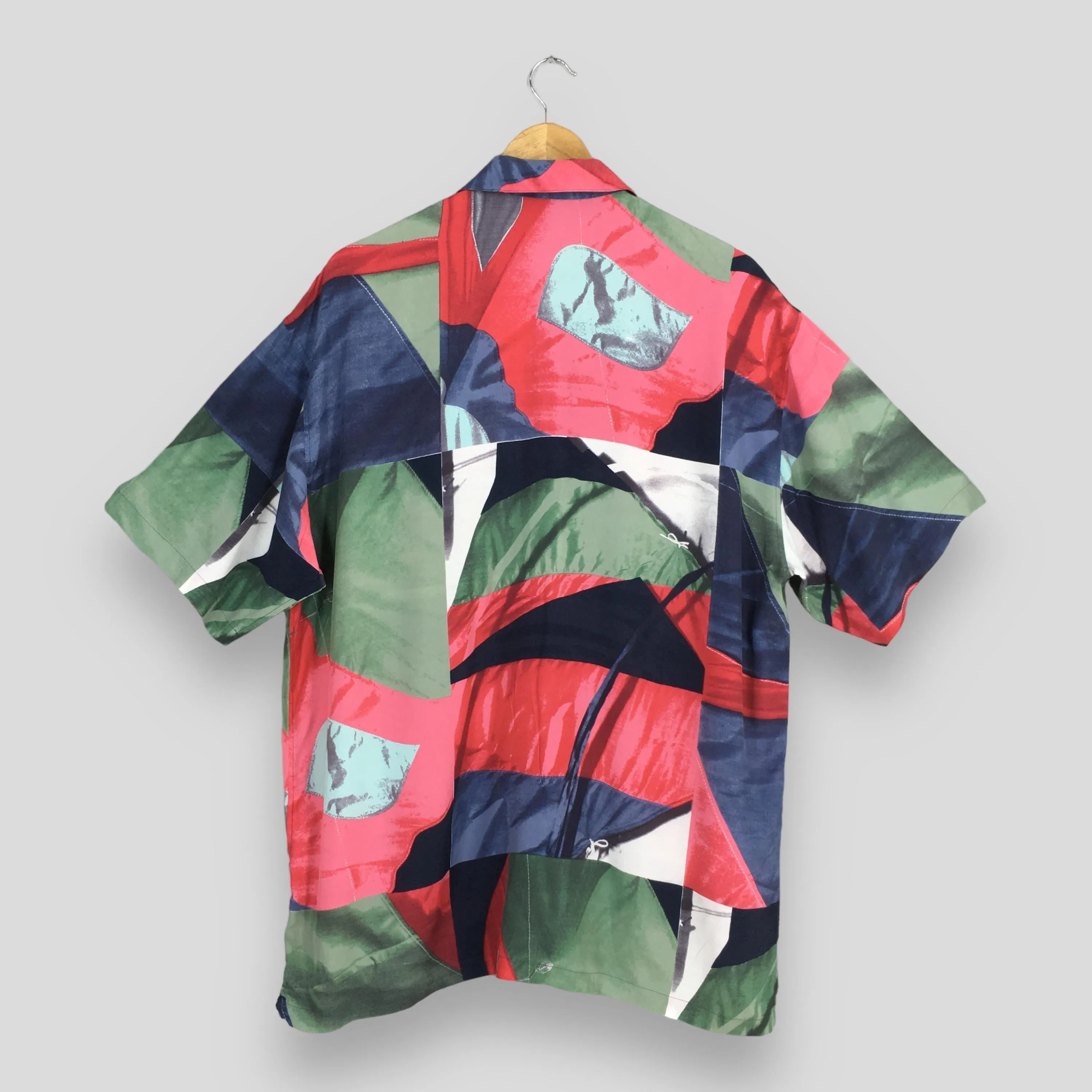 Pia Sports Funky Multicolor Abstract Pattern Rayon Shirt Large