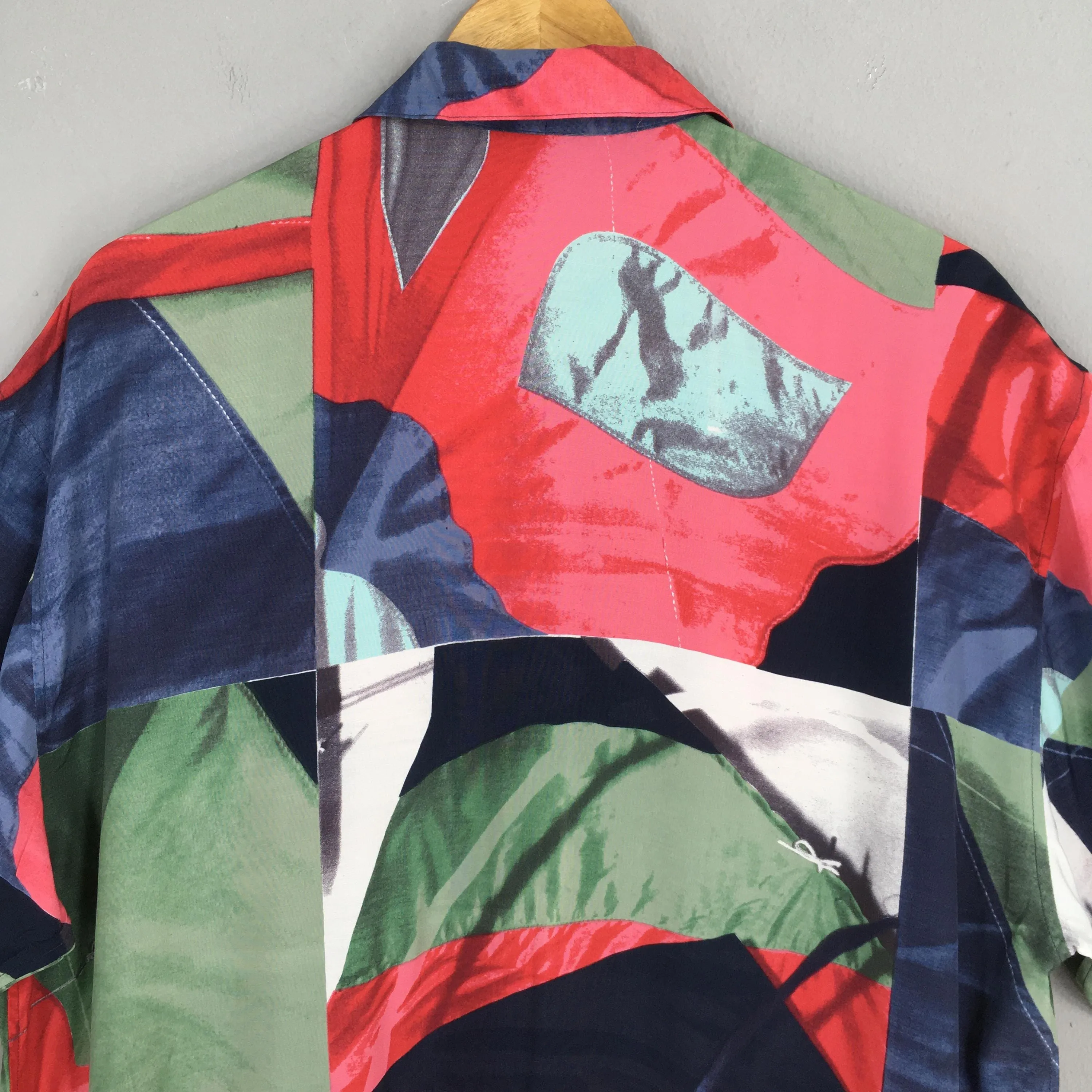 Pia Sports Funky Multicolor Abstract Pattern Rayon Shirt Large