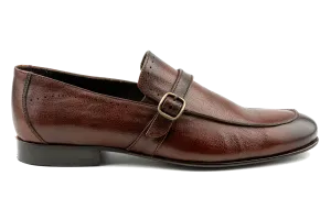 Premium Top Grain Calfskin Leather Loafers for Men Slip On Loafers, Brown Leather Loafers,  Buckled Leather Loafers , Apron Toe  Jem by Debbano