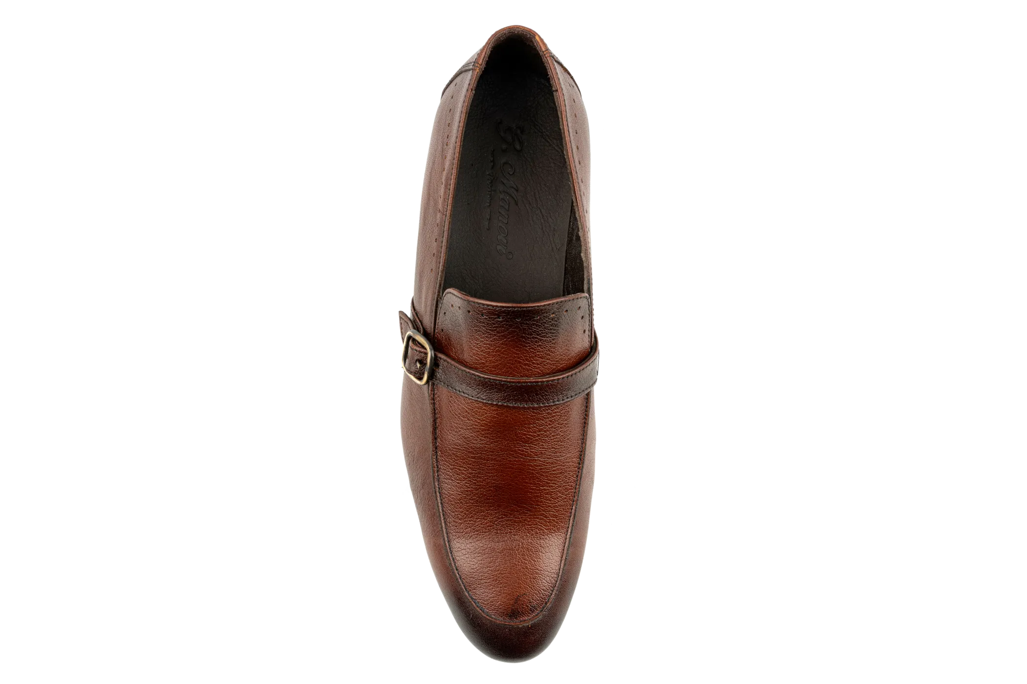 Premium Top Grain Calfskin Leather Loafers for Men Slip On Loafers, Brown Leather Loafers,  Buckled Leather Loafers , Apron Toe  Jem by Debbano