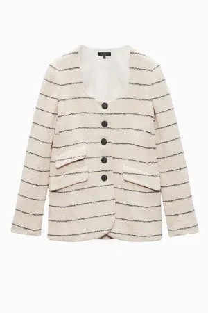 Rag & Bone Roslyn Tweed Blazer - Cream Stripe Rag & Bone Roslyn Tweed Blazer - Cream Stripe