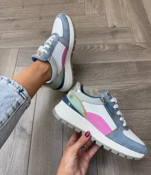 Refresh (SS25) Multicolour Trainer With Side Zip 172446 - Jeans (R26)