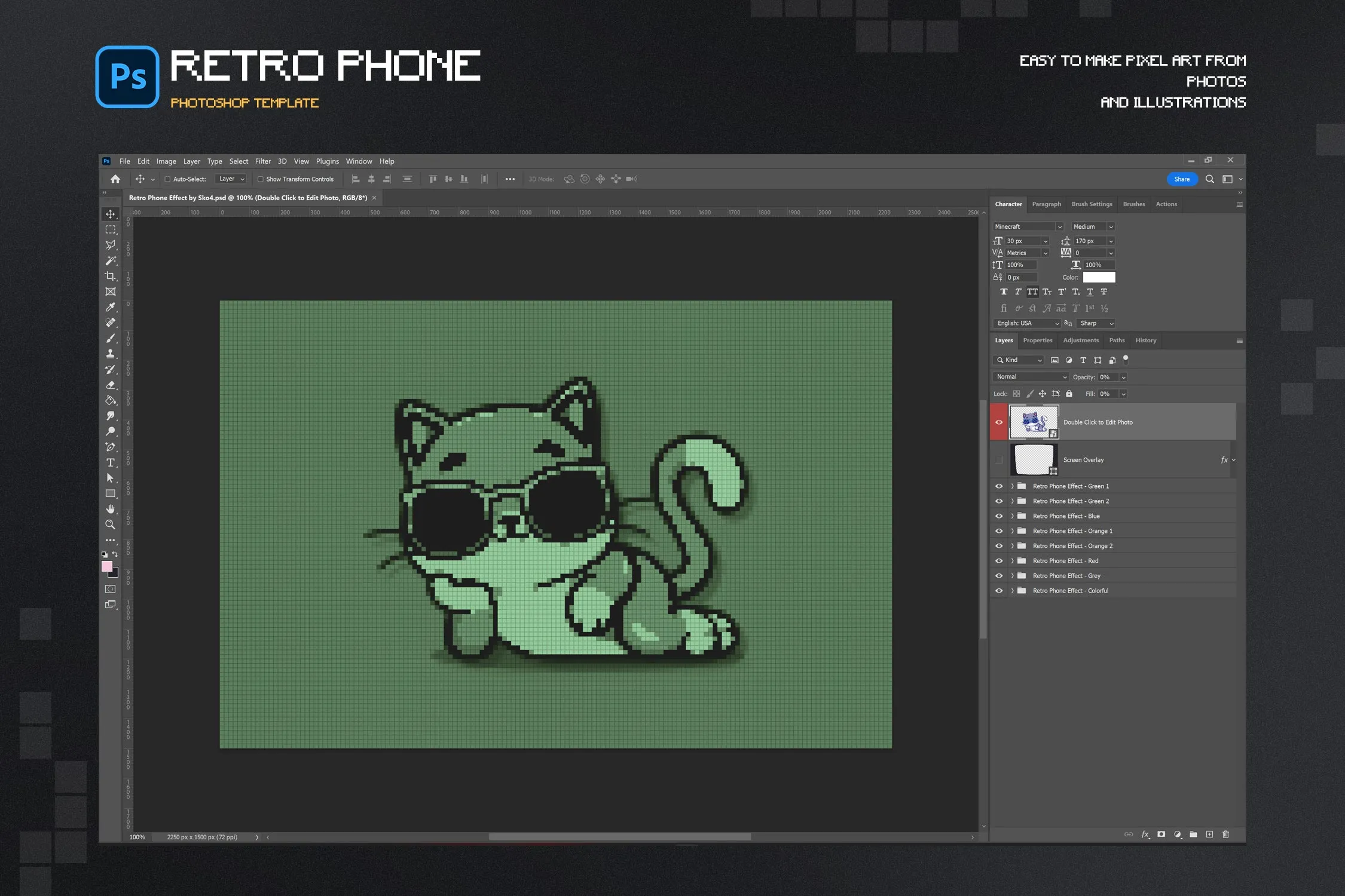 Retro Phone Photo Template