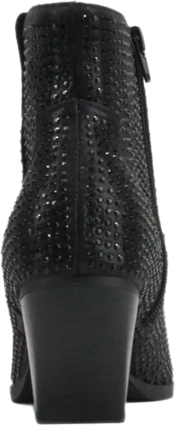Rhinestone Cowgirl Ankle Boots | Black *FINAL SALE*