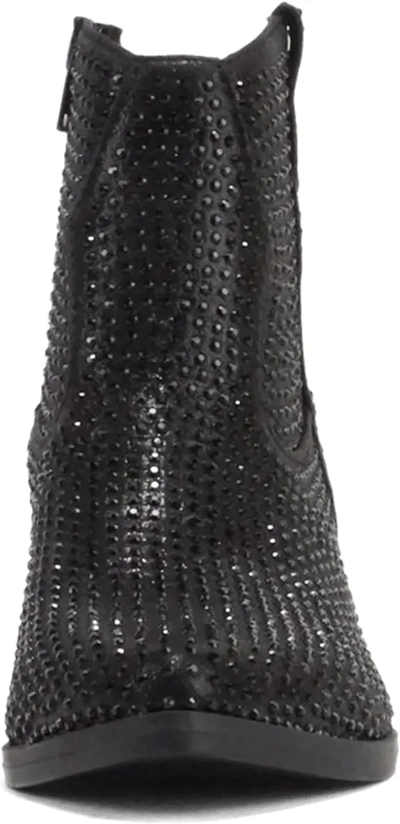 Rhinestone Cowgirl Ankle Boots | Black *FINAL SALE*