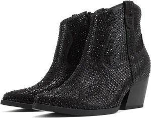 Rhinestone Cowgirl Ankle Boots | Black *FINAL SALE*