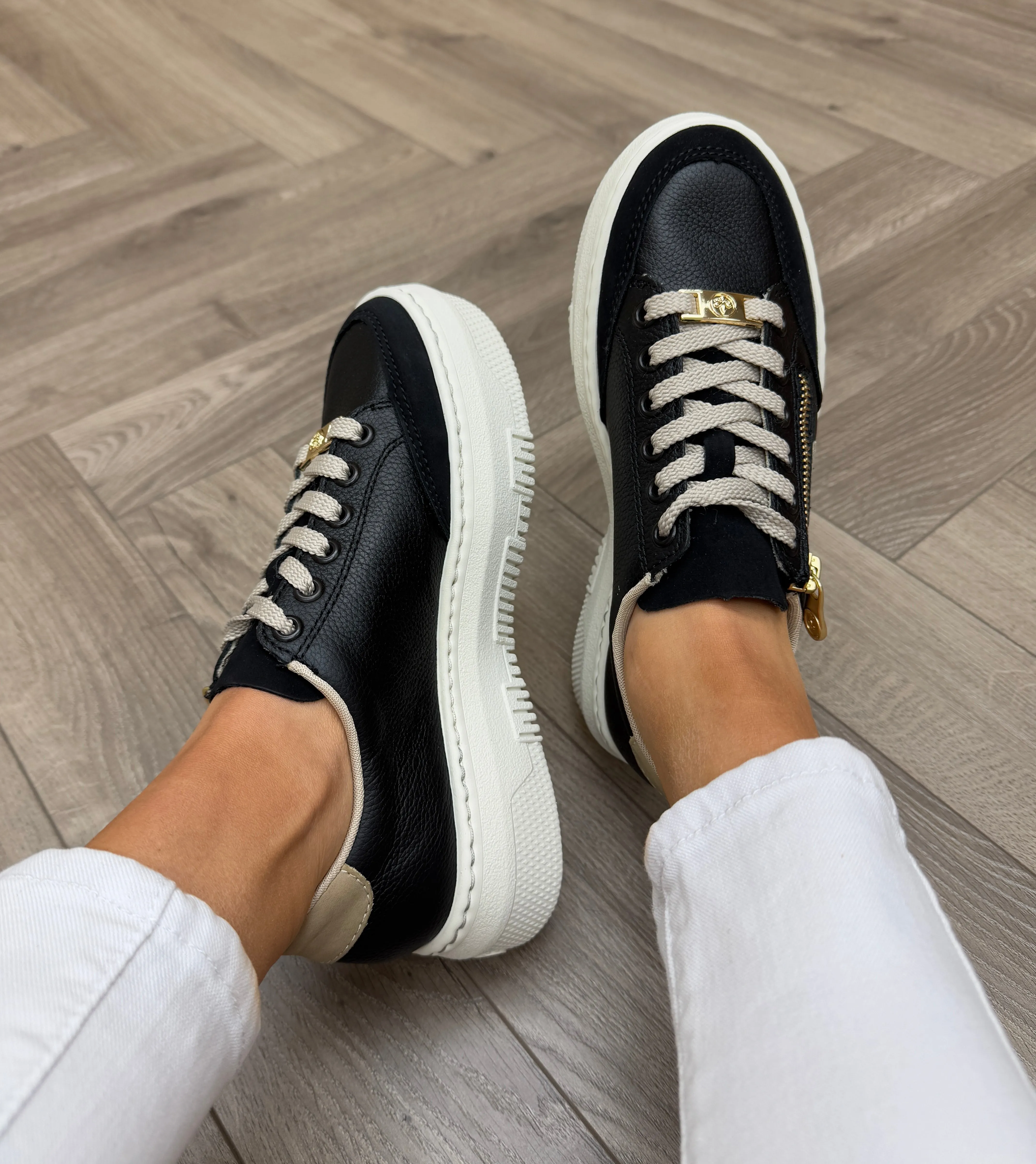 Rieker Platform Trainer with Side Detail M1912-00 - Black (R60)