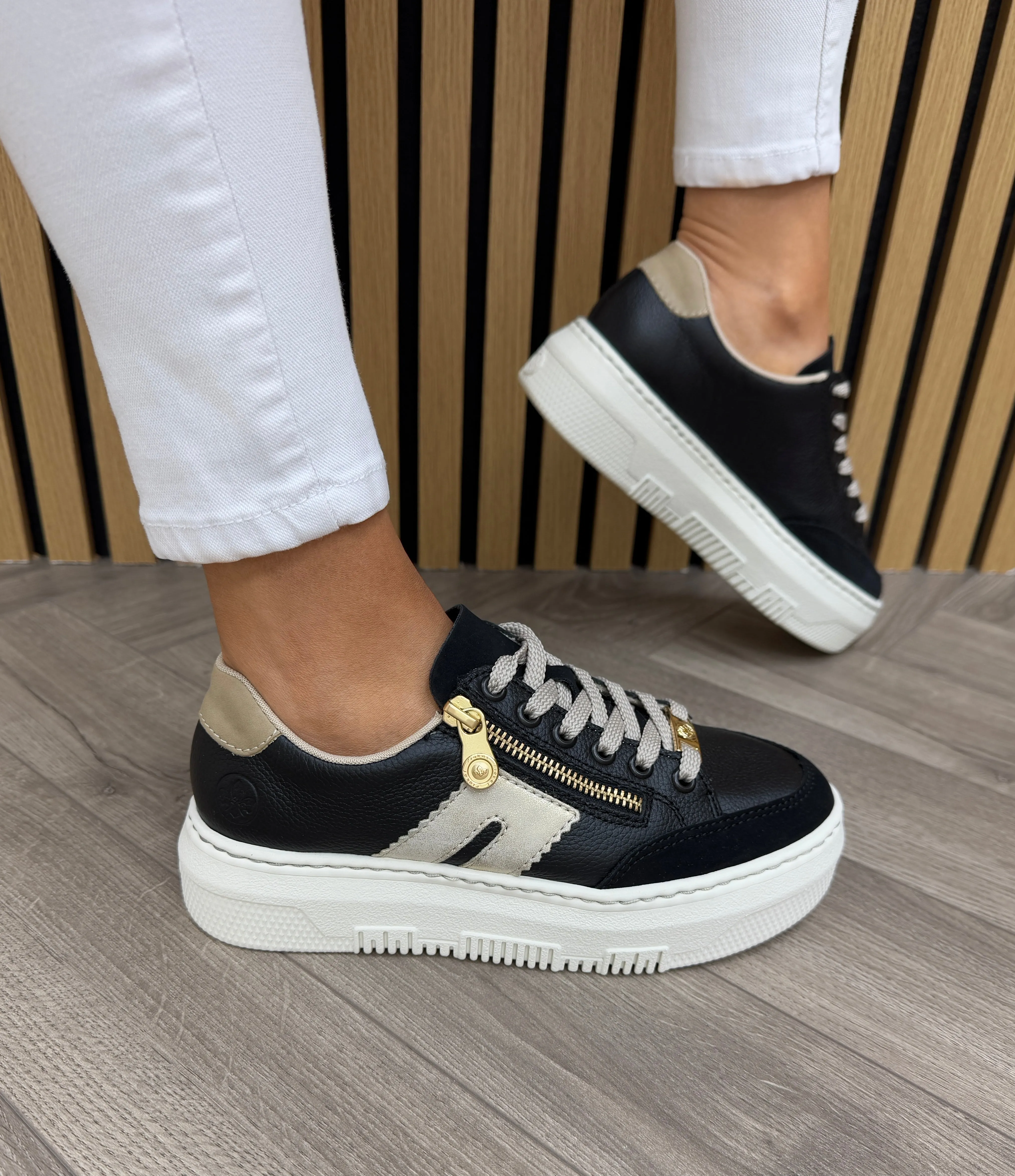 Rieker Platform Trainer with Side Detail M1912-00 - Black (R60)