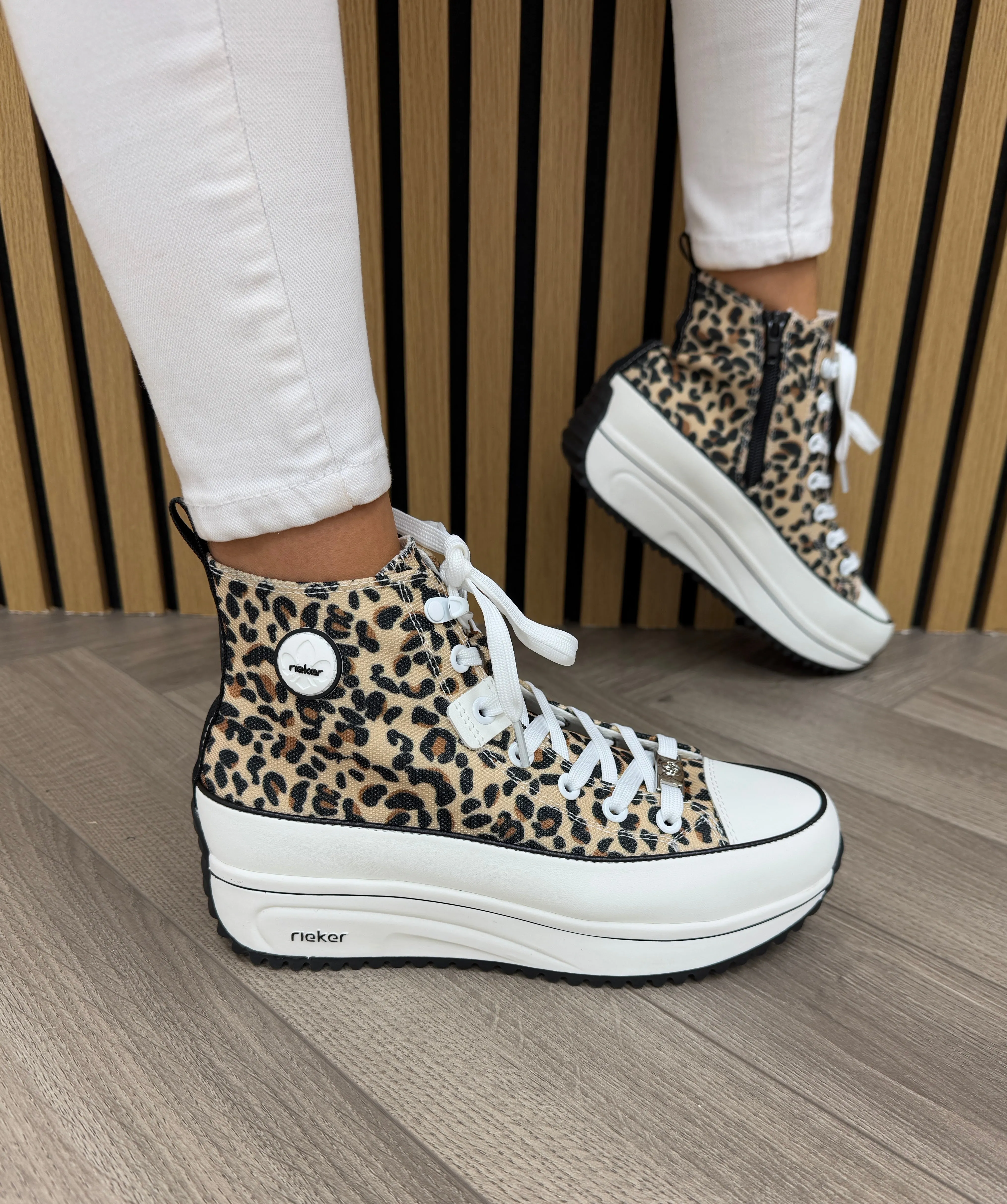 Rieker (SS25) Leopard Print High Top Trainer 90010-91 - Multi (R51)