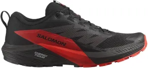 SALOMON Men's Athletics Trail Running Shoes, Black Fiery Red Black, 11