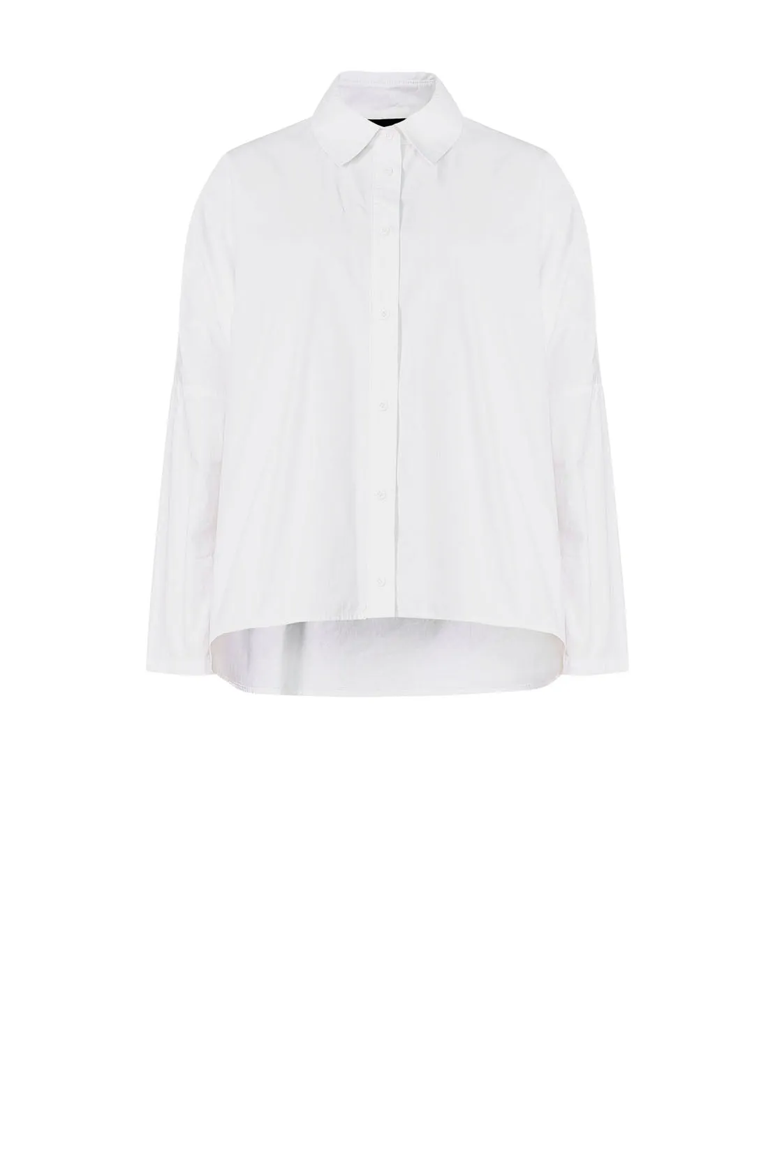 shirr shirt long sleeve / white