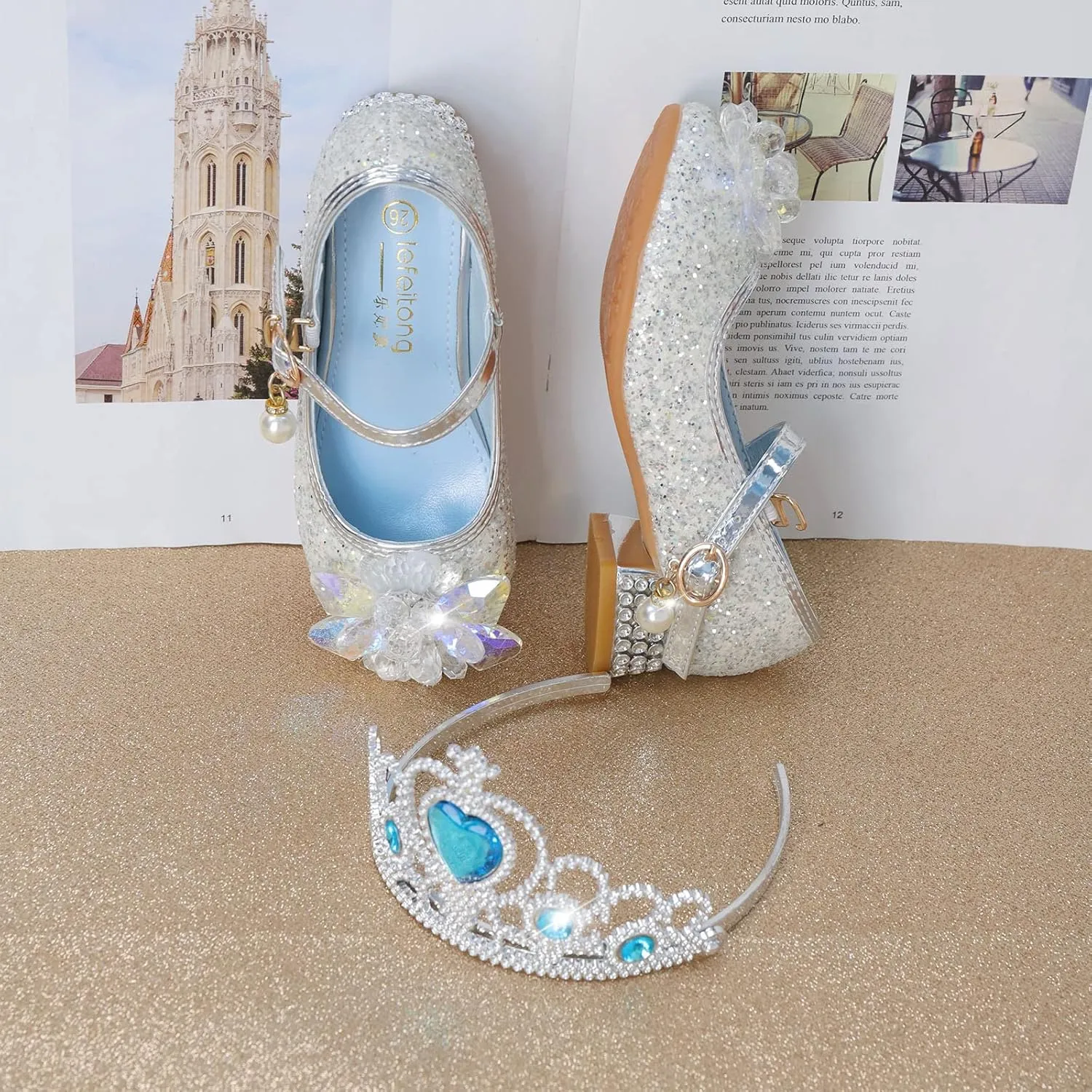 Shoes Low Heel for Girls Toddler Dress Shoes Cute Bowknot Sparkle Mary Jane Flower Girls Wedding Birthday Party Prom