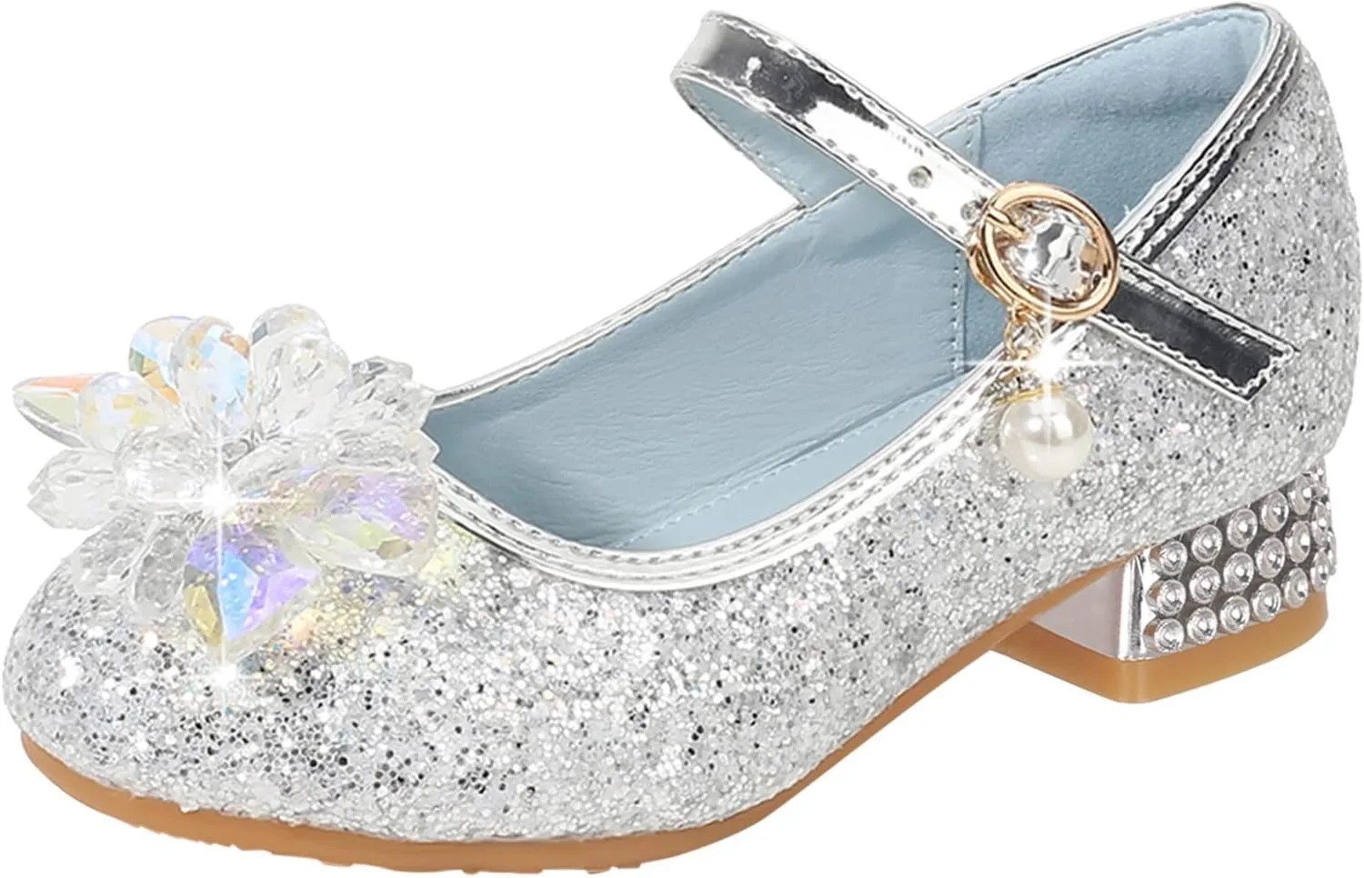 Shoes Low Heel for Girls Toddler Dress Shoes Cute Bowknot Sparkle Mary Jane Flower Girls Wedding Birthday Party Prom