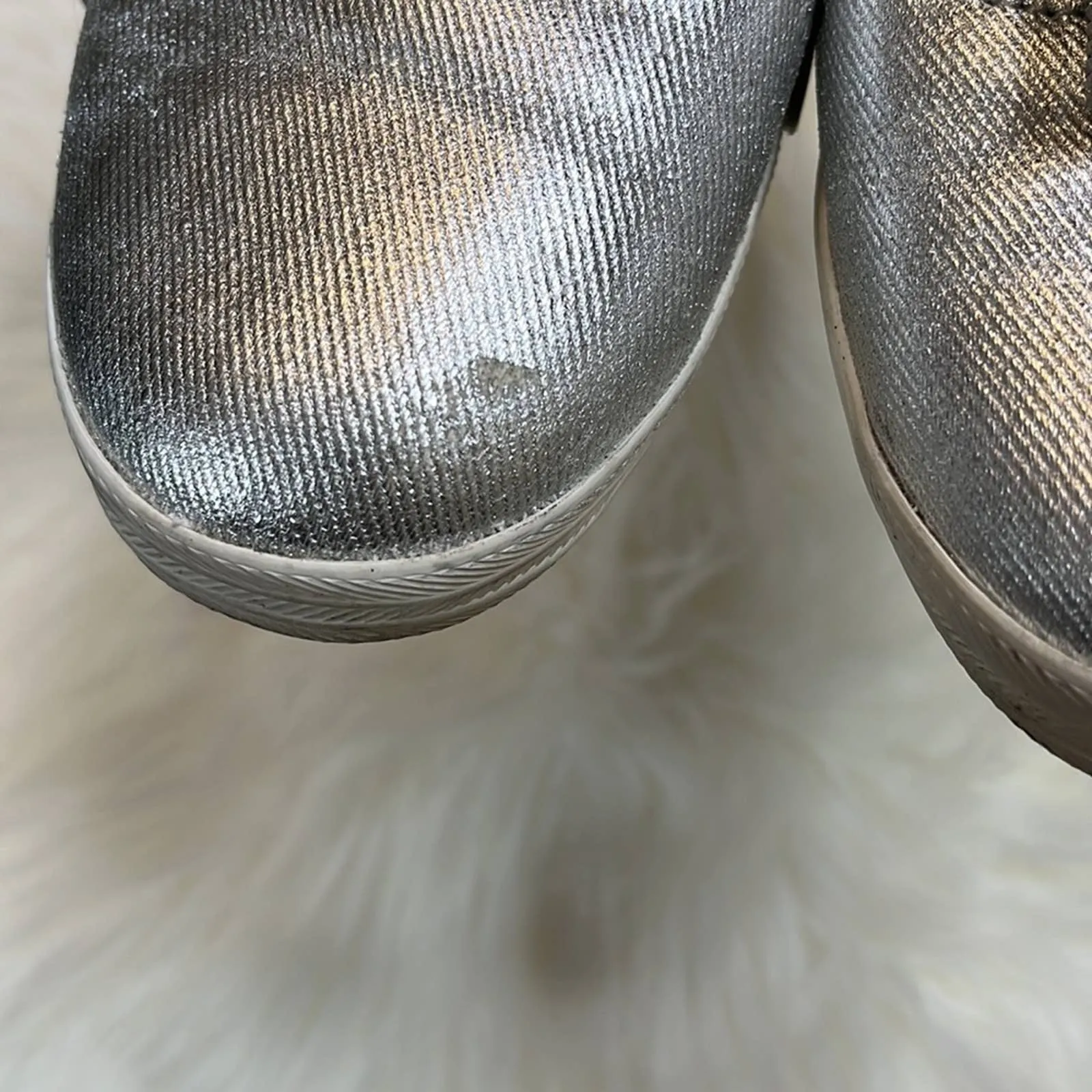 Size 8 KEDS Silver Metallic Sneakers Shoes