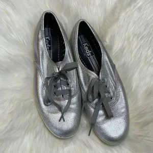 Size 8 KEDS Silver Metallic Sneakers Shoes