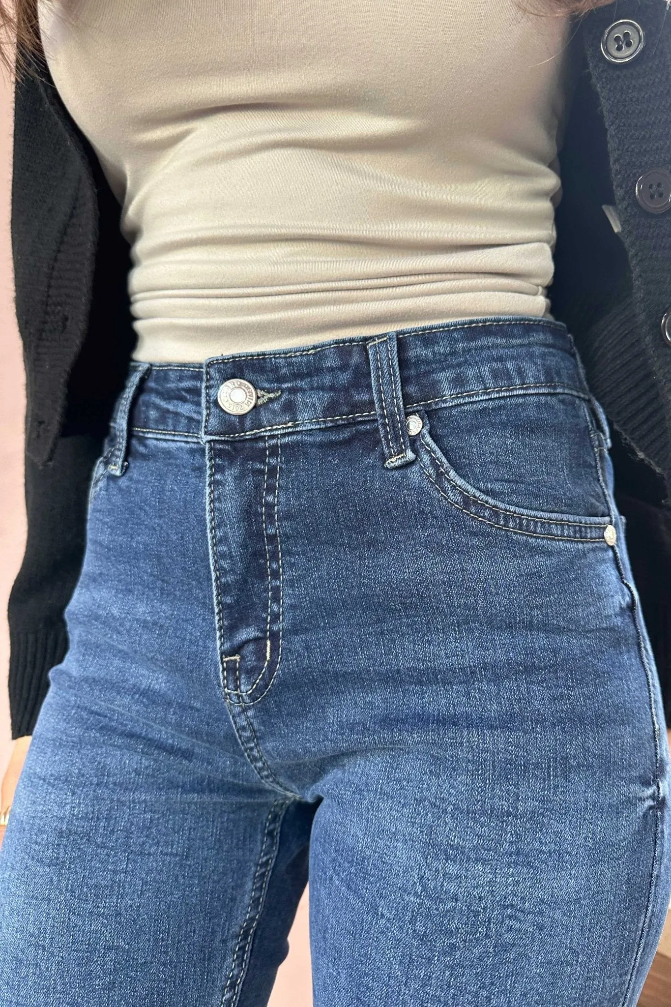 Skinny - High-Waist Dark Blue Jeans